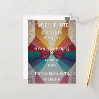 Colorful Elegant Rainbow Wedding Invitation  Postcard