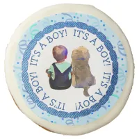 Baby Boy and His Dog Its a Boy Baby Shower Edible Frosting Rounds