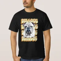 English Bulldog with Retro Font T-Shirt