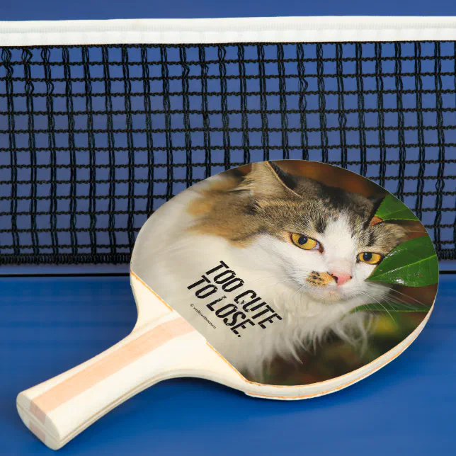 Whimsical The Cat and The Camellia Ping Pong Paddle