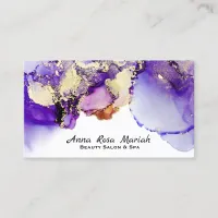 *~* Lucious Abstract Lavender Gold Gilded Bold Business Card