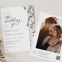 Elegant Birch Tree Boho Photo Wedding Invitation