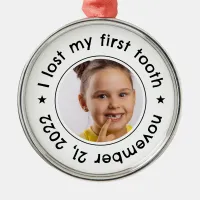 Kid's Lost First Tooth Congratulations Milestone Metal Ornament