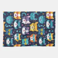 Assorted Cat Faces Funny Cool Cats Kitchen Towel