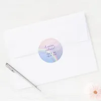 Rainbow of hope - pastel, wedding   classic round sticker