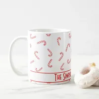 Personalized Candy Cane Christmas Coffee Mug