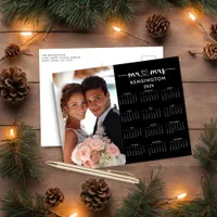 2025 Classic Mr Mrs Newlywed Just Married Photo Holiday Postcard