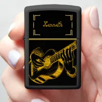 Golden Artistry in Guitar Beauty Zippo Lighter