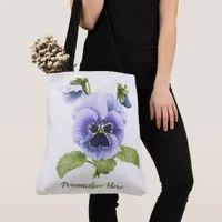 Purple Pansies Tote Bag