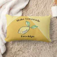 Teen Lemon Yellow Modern Funny Cute Trendy Kitschy Lumbar Pillow