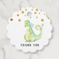 * Green Sweet Dragon Baby Shower Cute Thank You Favor Tags