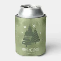 Christmas Trees and Snowflakes Green ID863 Can Cooler