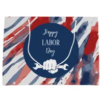 Happy Labor Day Gift Bag - Patriotic Red, White, a