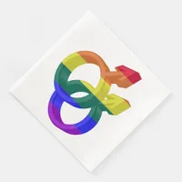 Male Couple Pride Symbols Rainbow Flag Paper Dinner Napkins