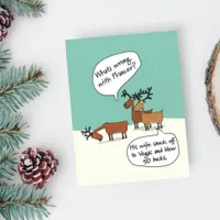 Funny Reindeer in Vegas Christmas Holiday Postcard