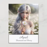 Beautiful April Fairy in Daisies Postcard