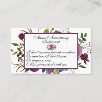 Funny Floral Introvert Business Card