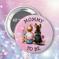 Baby and Puppy Mommy to be Baby Shower   Button