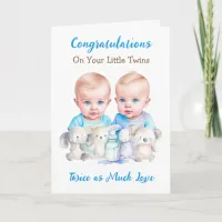 Cute Twin Boys Congratulations New Parents Card