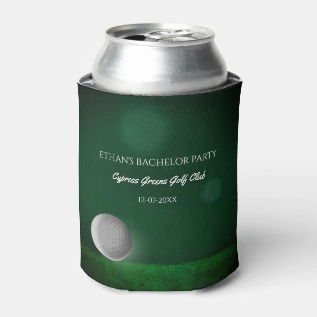 Golfer groom Golf Bachelor Party -  Green golf Can Cooler