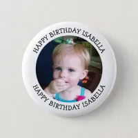 Personalized Name and Photo Birthday  Button