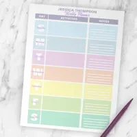 Functional Pastel Rainbow Colored Weekly Planner  Notepad