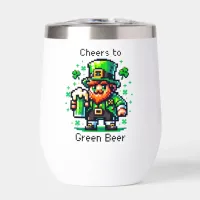 St Patrick's Day Leprechaun | Cheers to Green Beer Thermal Wine Tumbler