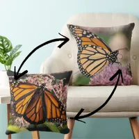 Monarch Butterfly Double-Sided Nature Photography Throw Pillow