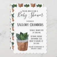 Potted Succulent Plant Baby Shower Invitation