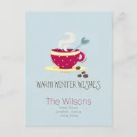 Hot Coffee Warmest Winter Wishes postCards