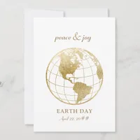 Peace & Joy Save Our Planet Logo Mother Earth Day Holiday Card