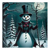 A Creepy Snowman Acrylic Print