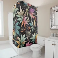 Colourful Majorana Leaves – Nature-Inspired Shower Curtain