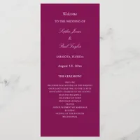 Elegant Mulberry Wedding Program