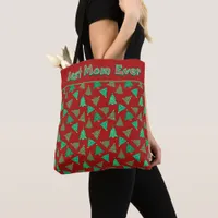 Best Mom Christmas Tree Red Shopping Tote Bag