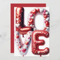 Love Valentines Day Red Hearts Customizable  Holiday Card