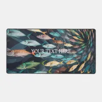 Whimsical Fish Pattern Desk Mat