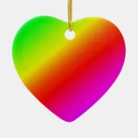 Colorful Rainbow Gradient Diagonal Blend Ceramic Ornament