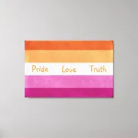 Lesbian Pride and Support Flag Colors Art Canvas