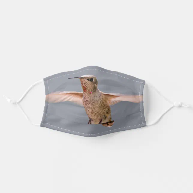 Stunning Anna's Hummingbird Hovers in Place Adult Cloth Face Mask