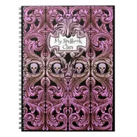 Personalize Goth Purple Ornament & Skull Spellbook Notebook