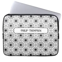 Monochrome Elegant Abstract pattern Laptop Sleeve