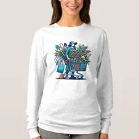 Funny Lady with Shopping Cart full of Plants T-Shirt