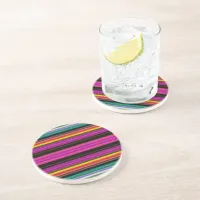 Thin Colorful Stripes - 2 Drink Coaster