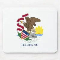 Flag and Seal of Illinois Mouse Pad