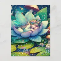 Fairy Sleeping on a Flower Blank Postcard