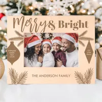 Merry & Bright Family names Christmas Keepsake Etched Frames