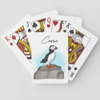 Personalized Cute Hand drawn Puffin Poker Cards