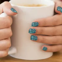 Chic animal print in blue -  - cool feather design minx nail art