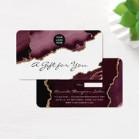 Burgundy and Gold Agate Stone Gift Certificate